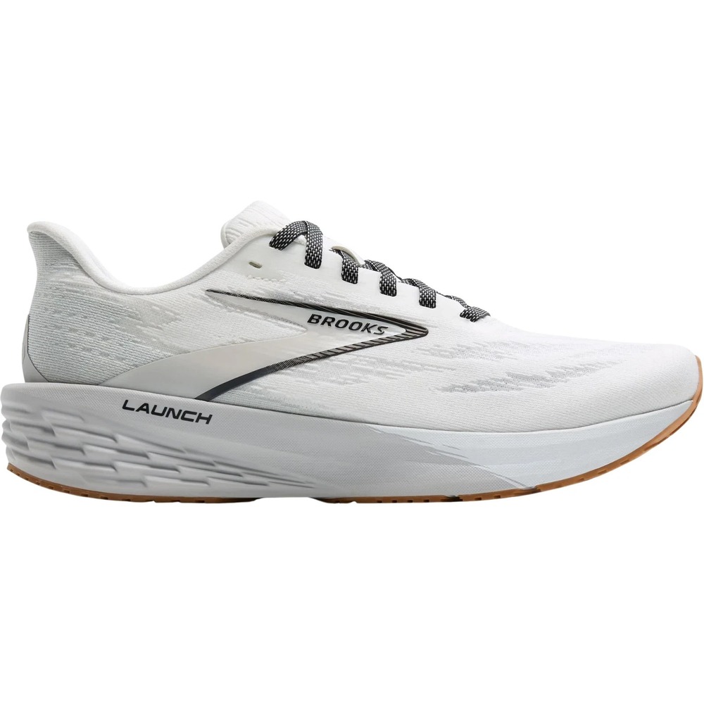 Brooks Launch 11 Men's Size 12 White Grey Black Running Shoes Sneakers